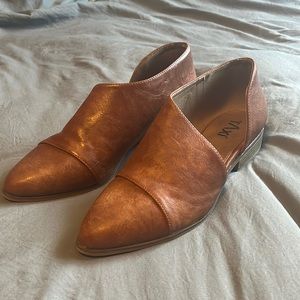 Brown vegan leather flats